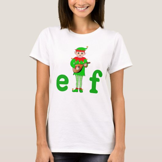 Modern Christmas Musical Elf T-Shirt (Vorderseite)