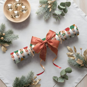 Modern Christmas Nutcracker Raute Diamond Pattern Geschenkpapier