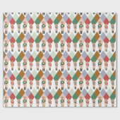 Modern Christmas Nutcracker Raute Diamond Pattern Geschenkpapier (Flach)