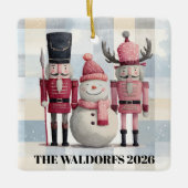 Modern Christmas Ornament Nutcrackers & Snowman (Vorderseite)