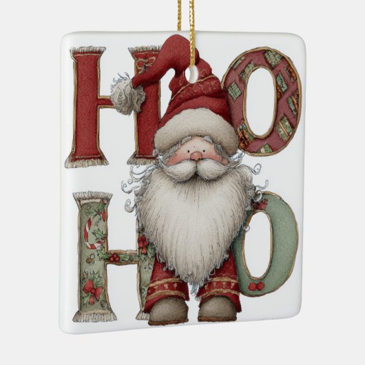 Modern Christmas Ornament | Santa Claus HO HO HO (Rechts)