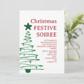 Modern Christmas Party Invitation Dankeskarte (Stehend Vorderseite)