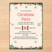Modern Christmas Party Invitation Template Acryleinladungen (Vorderseite)
