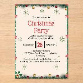 Modern Christmas Party Invitation Template Acryleinladungen