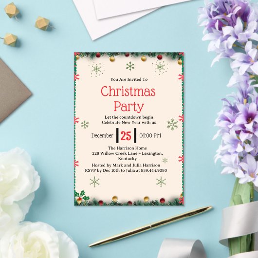 Modern Christmas Party Invitation Template Acryleinladungen (In Situ (Hochzeit))