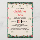 Modern Christmas Party Invitation Template Einladung (Vorderseite)