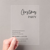 Modern Christmas Party Minimal Acryleinladungen (Insitu (Handheld))