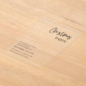 Modern Christmas Party Minimal Acryleinladungen (Ablage )