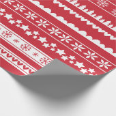 Modern Christmas Pattern Red Geschenkpapier (Ecke)