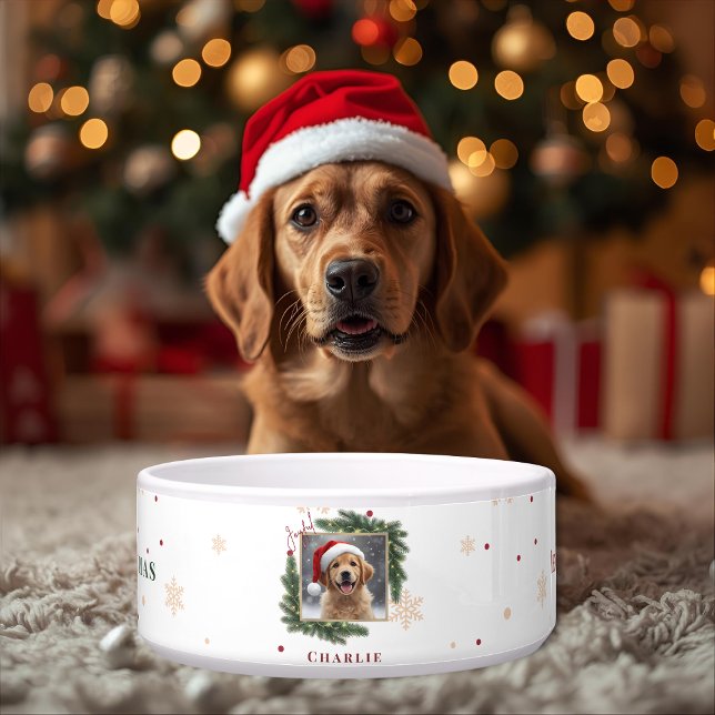 Modern Christmas Pet Bowl – Personalized Photo Napf (Von Creator hochgeladen)