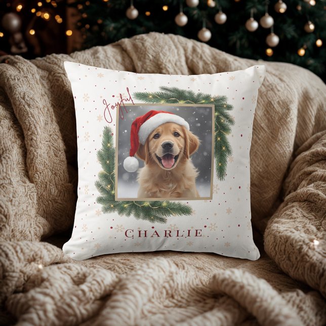 Modern Christmas Pet Photo  – Personalized Gift Kissen (Von Creator hochgeladen)