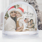 Modern Christmas Photo Card with Inset Snow Globe Schneekugeln