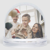 Modern Christmas Photo Card with Inset Snow Globe Schneekugeln (Rückseite)