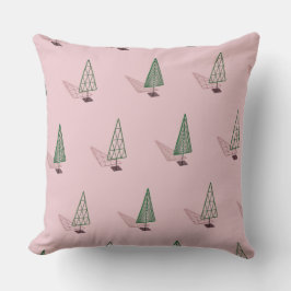 Modern Christmas Pillow in Pink & Green Kissen
