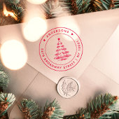 Modern Christmas Pine Tree Return Address Permastempel