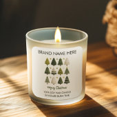 Modern Christmas Pine Trees Candle Labels Quadratischer Aufkleber