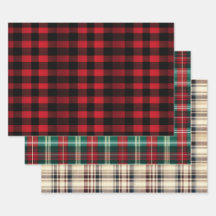 Modern Christmas Plaid Trio