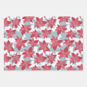 Modern Christmas Poinsettia Kariert Geschenkpapier Set (Vorderseite)