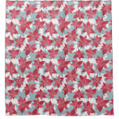 Modern Christmas Poinsettia Muster Duschvorhang (Vorderseite)