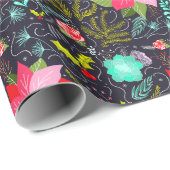 Modern Christmas Poinsettia Muster Geschenkpapier (Rolleneckpunkt)