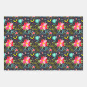 Modern Christmas Poinsettia Muster Geschenkpapier Set (Vorderseite 2)