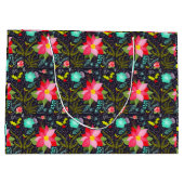 Modern Christmas Poinsettia Muster Große Geschenktüte (Rückseite)