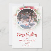 Modern Christmas Poinsettias Frosted Overlay (Vorderseite)