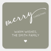 Modern Christmas Quadratischer Aufkleber (Vorderseite)
