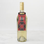 Modern Christmas Red Buffalo Kariert Flaschenanhänger (Auf Flasche)