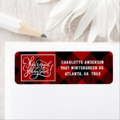 Modern Christmas Red Buffalo Karierte Adresse (Insitu)