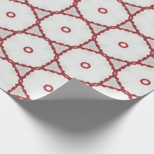 Modern Christmas Red Geometric Muster Geschenkpapier (Ecke)