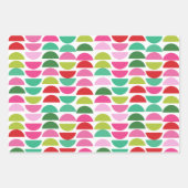 Modern Christmas Red Green Pink Geometrie Niedlich Geschenkpapier Set (Vorderseite 2)