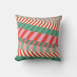 Modern Christmas Red Green Pink Geometrie Streifen Kissen