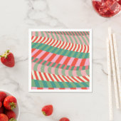 Modern Christmas Red Green Pink Geometrie Streifen Serviette (Beispiel)