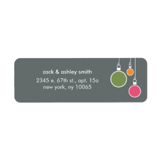 Modern Christmas Return Address Label - Grau