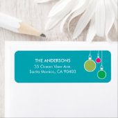 Modern Christmas Return Address Label - Türkis (Insitu)
