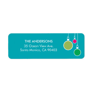 Modern Christmas Return Address Label - Türkis