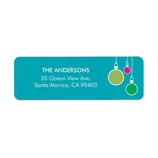 Modern Christmas Return Address Label - Türkis (Vorne)
