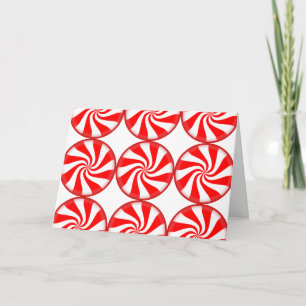 Modern Christmas Round Peppermint Candy Fun Funny Feiertagskarte