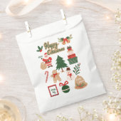 Modern Christmas Santa and Gingerbread Pattern Geschenktütchen (Ausgeschnitten)