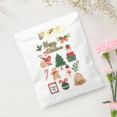 Modern Christmas Santa and Gingerbread Pattern Geschenktütchen (Versiegelt)