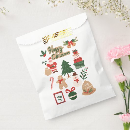 Modern Christmas Santa and Gingerbread Pattern Geschenktütchen (Versiegelt)