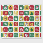 Modern Christmas Santa Tree Ornaments Snowman Geschenkpapier (Flach)