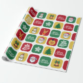 Modern Christmas Santa Tree Ornaments Snowman Geschenkpapier (Ungerollt)