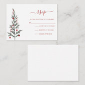 Modern Christmas Script RSVP Card Mitteilungskarte (Vorne/Hinten)