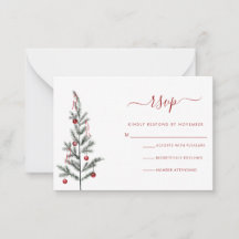 Modern Christmas Script RSVP Card