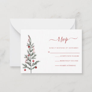 Modern Christmas Script RSVP Card Mitteilungskarte