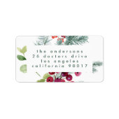 Modern Christmas Simple Holiday Address Adressaufkleber (Vorne)