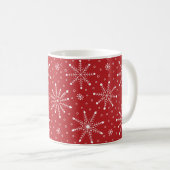 Modern Christmas Snowflake Red and White Festive Kaffeetasse (VorderseiteRechts)