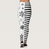 Modern Christmas Snowflake & Stripe Holiday Leggings (Rückseite)